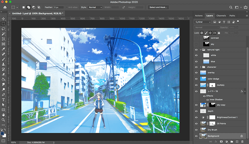 Photoshop] How to process a landscape photos to look like a Japanese anime  background image | briccolog
